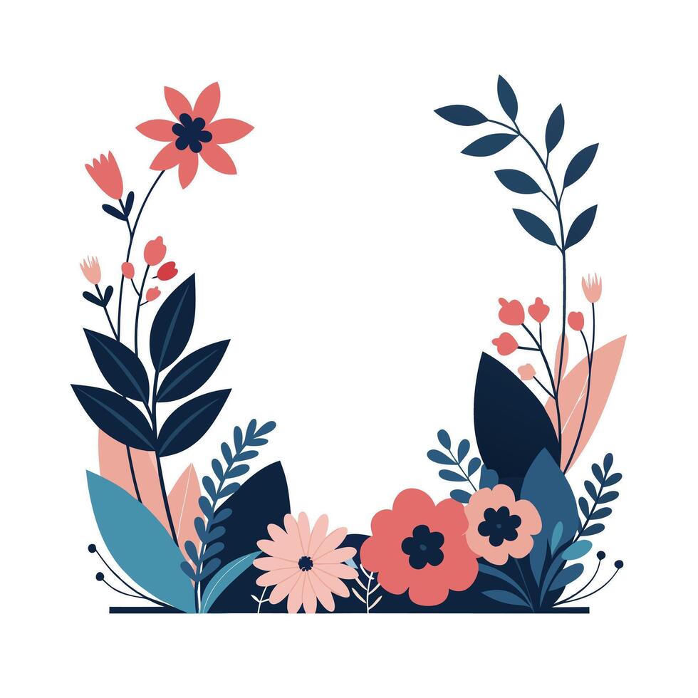 Beautiful Floral Frame Border Illustration vector