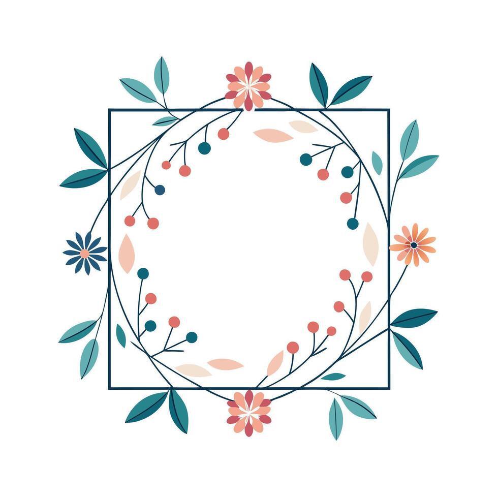 Beautiful Floral Frame Border Illustration vector