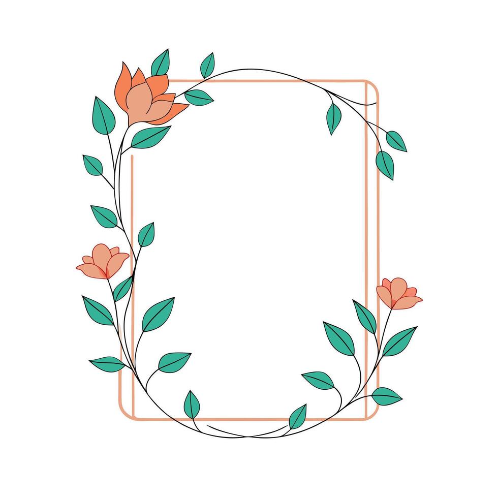 Beautiful Floral Frame Border Illustration vector