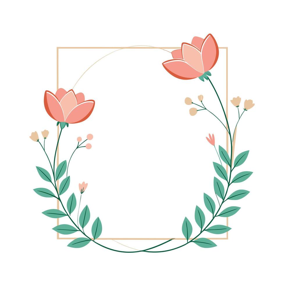 Beautiful Floral Frame Border Illustration vector