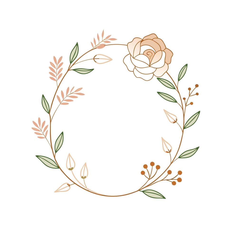 Beautiful Floral Frame Border Illustration vector