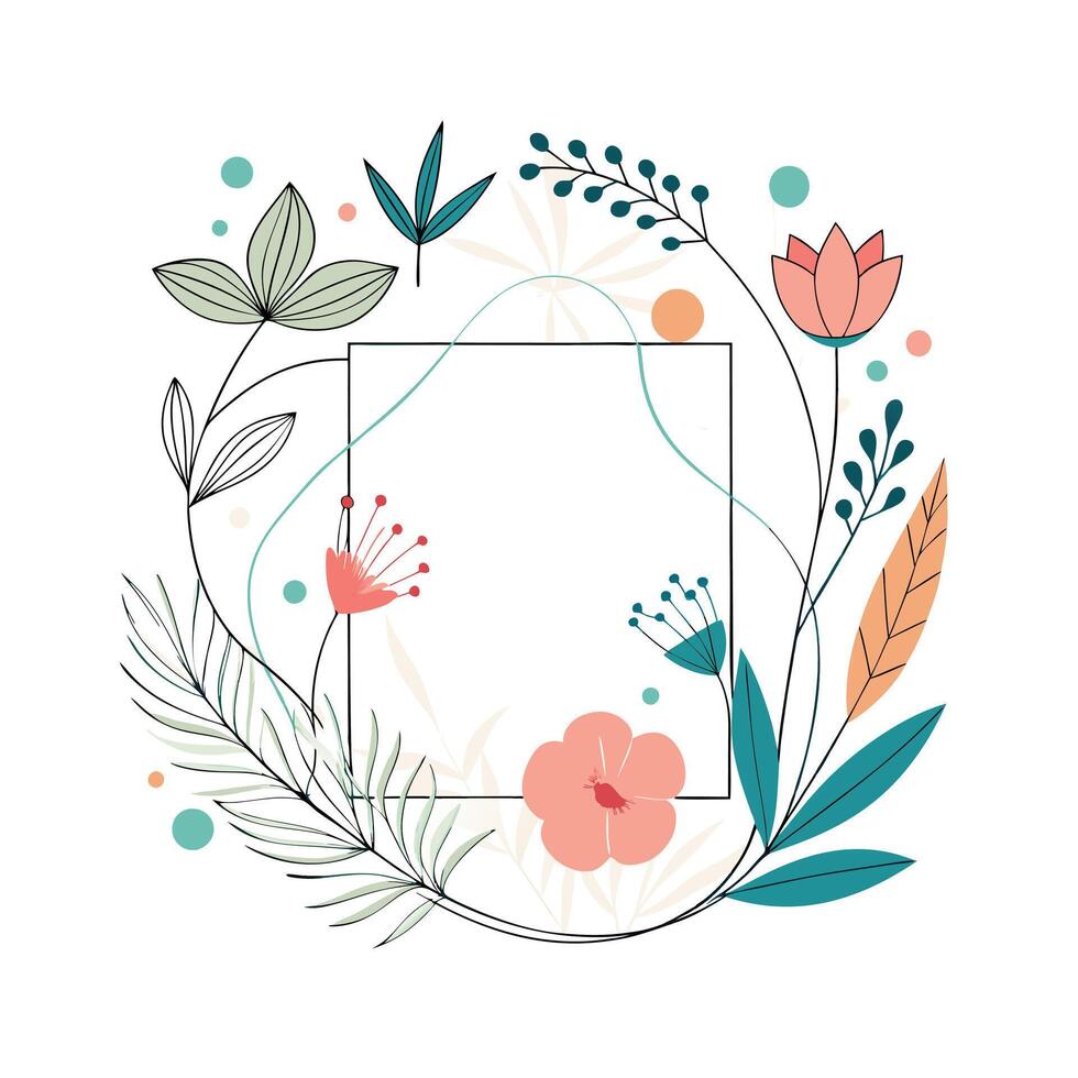 Beautiful Floral Frame Border Illustration vector