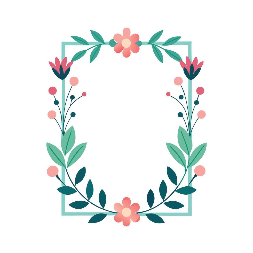 Beautiful Floral Frame Border Illustration vector