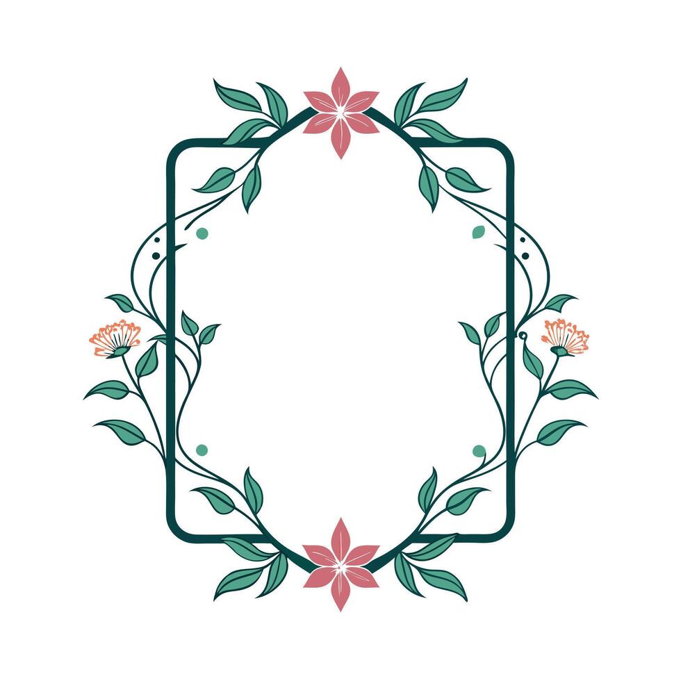 Beautiful Floral Frame Border Illustration vector