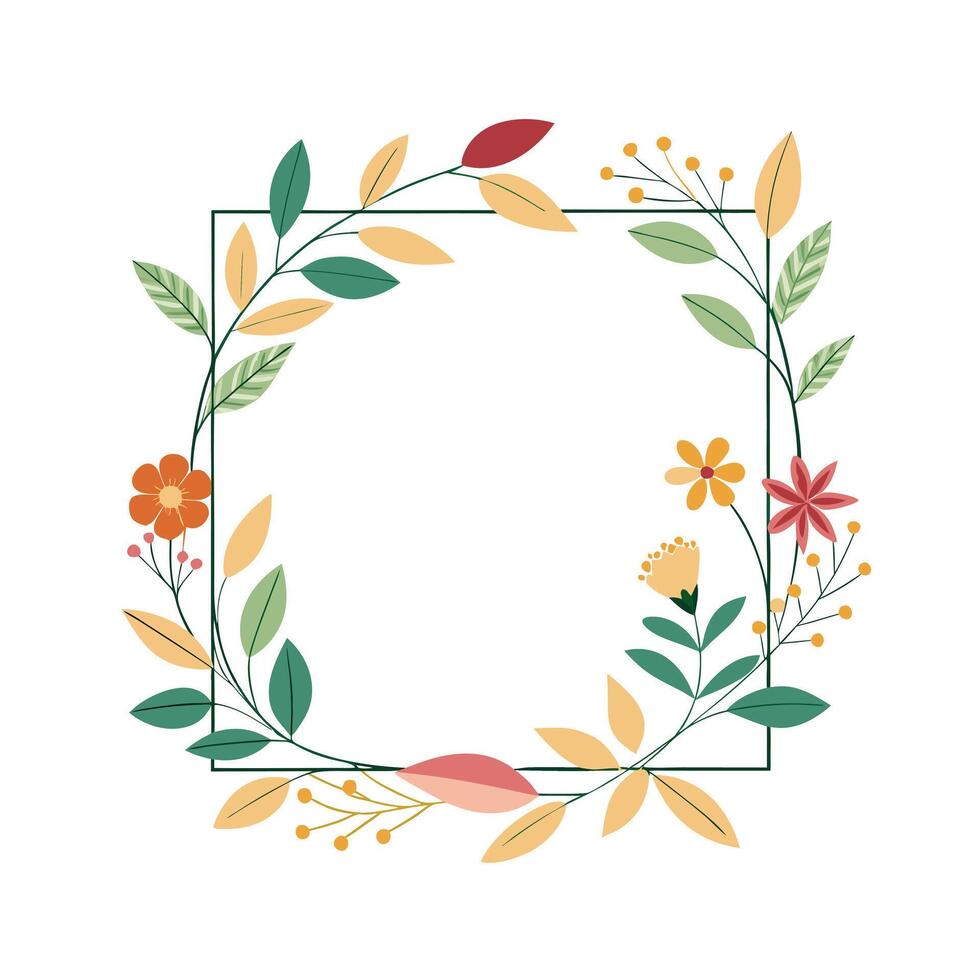 Beautiful Floral Frame Border Illustration vector