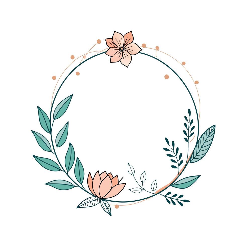 Beautiful Floral Frame Border Illustration vector
