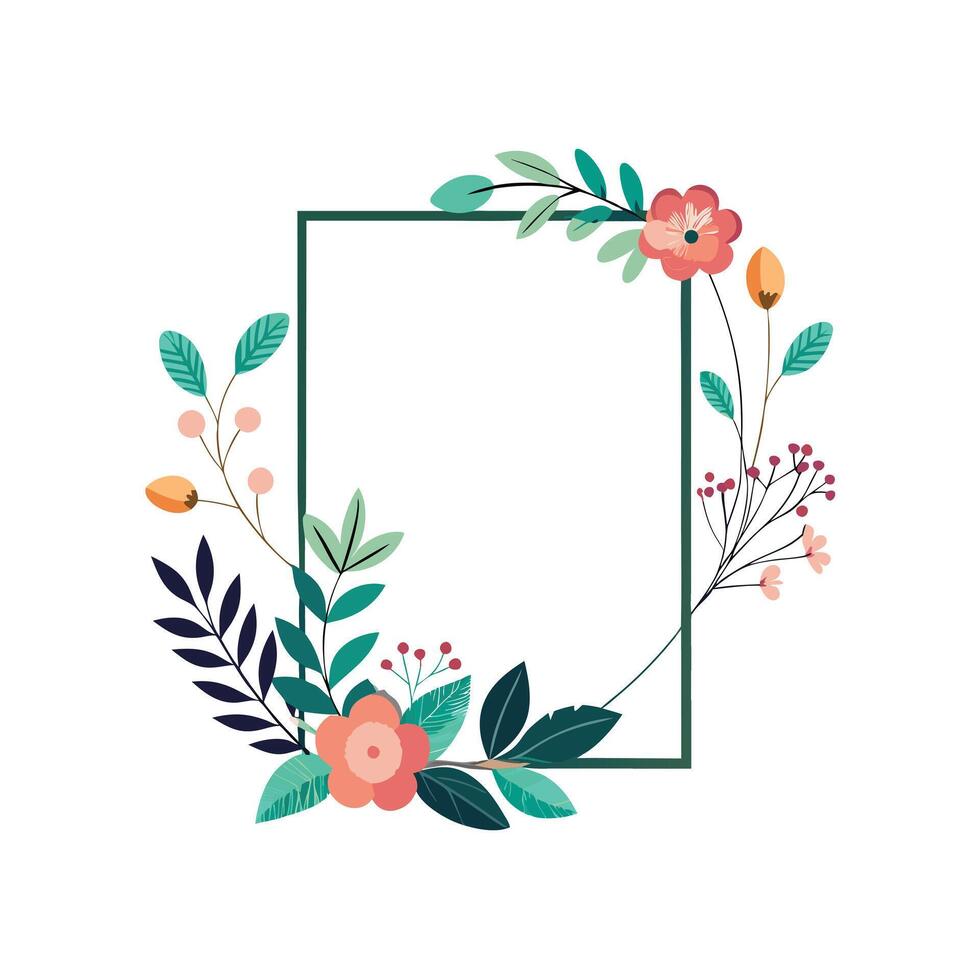 Beautiful Floral Frame Border Illustration vector