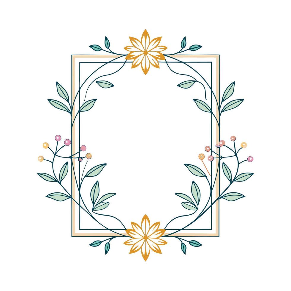 Beautiful Floral Frame Border Illustration vector