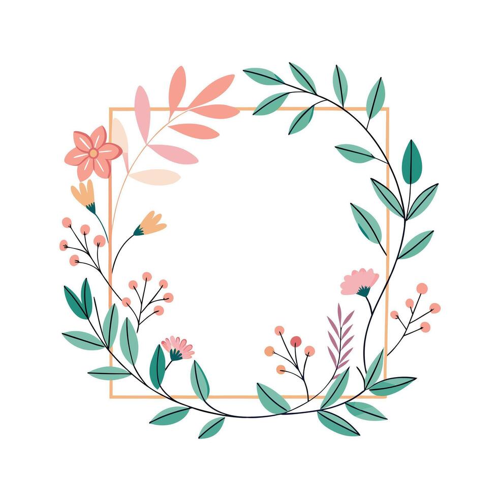 Beautiful Floral Frame Border Illustration vector