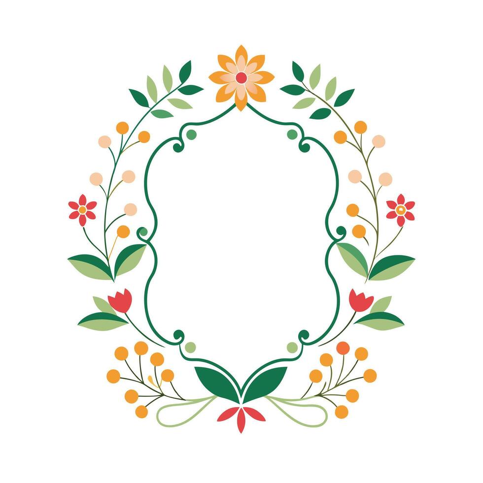 Beautiful Floral Frame Border Illustration vector