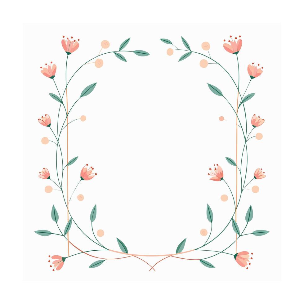 Beautiful Floral Frame Border Illustration vector