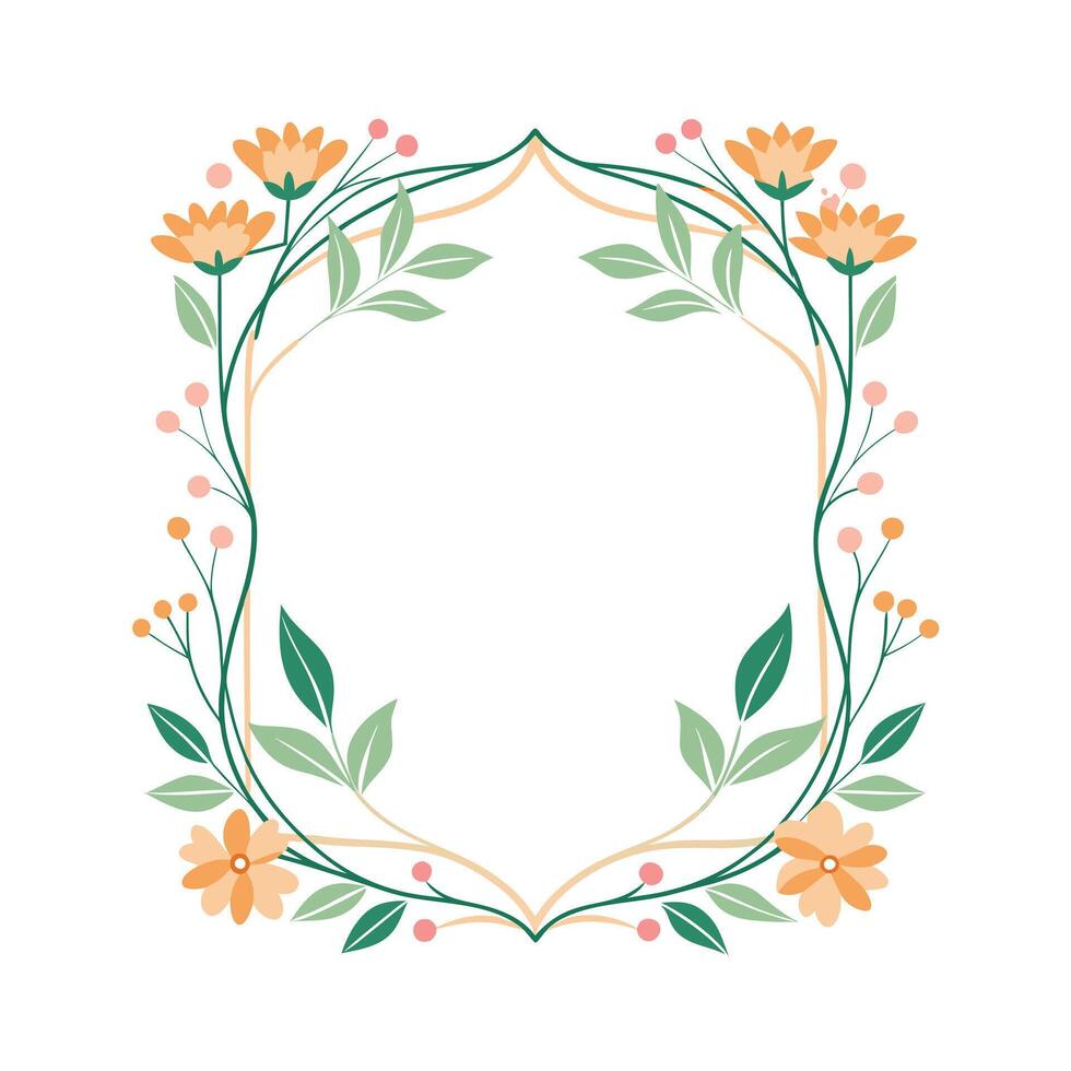 Beautiful Floral Frame Border Illustration vector