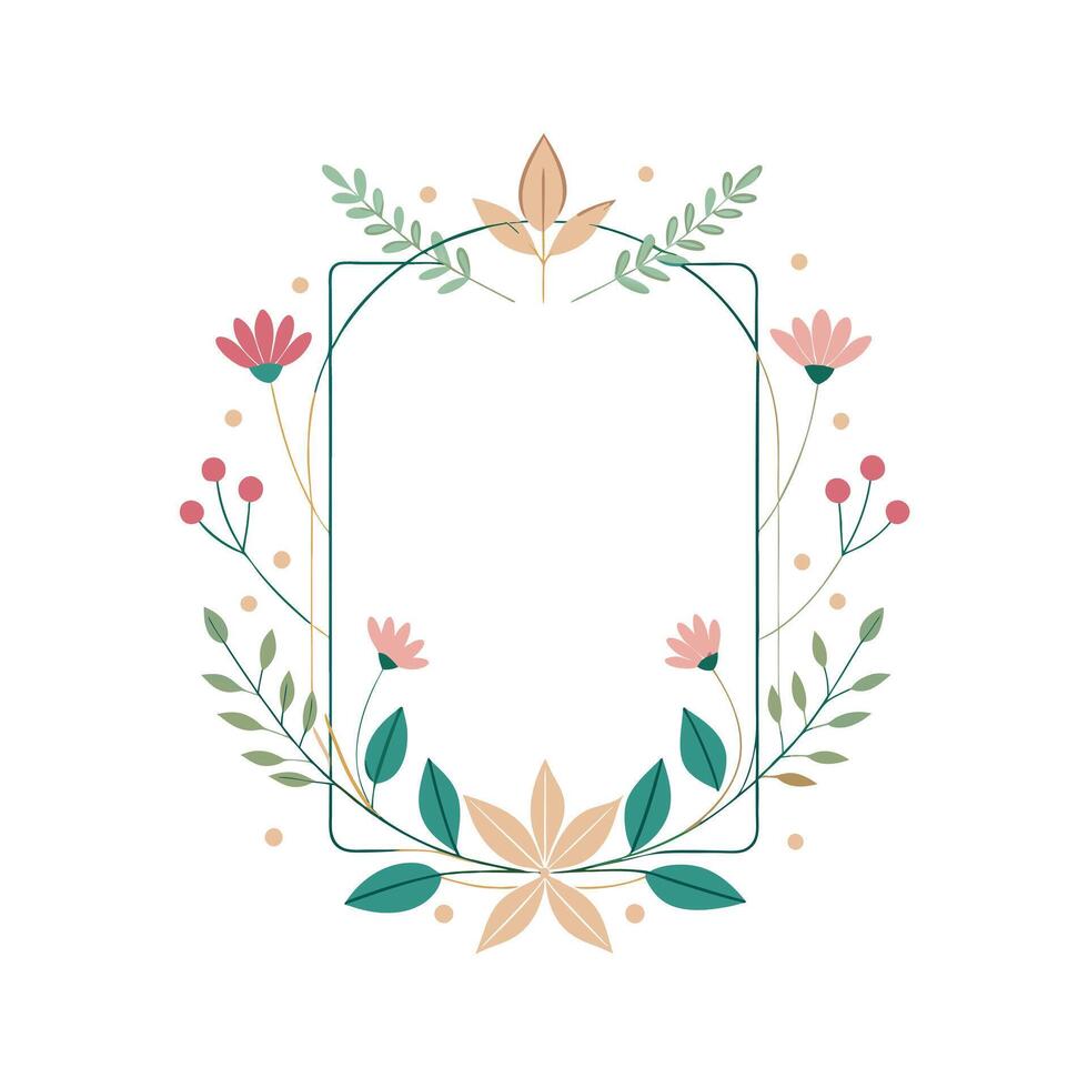 Beautiful Floral Frame Border Illustration vector