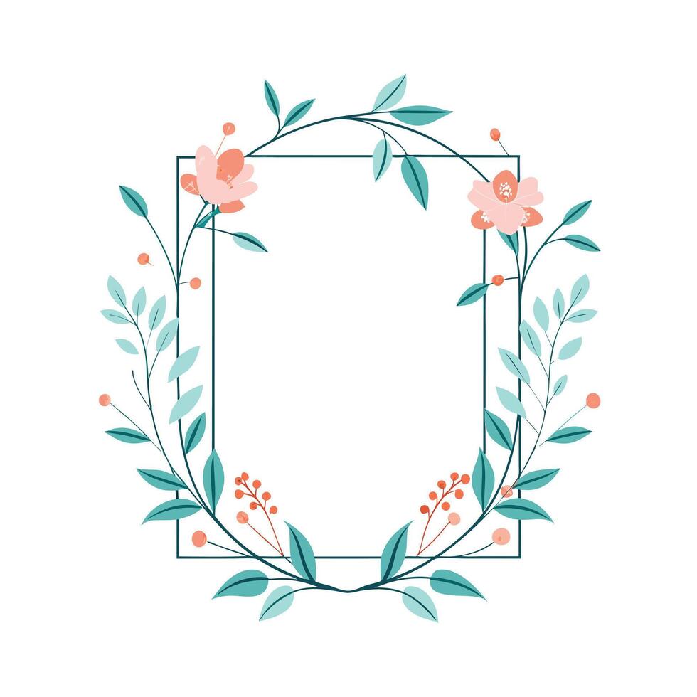 Beautiful Floral Frame Border Illustration vector