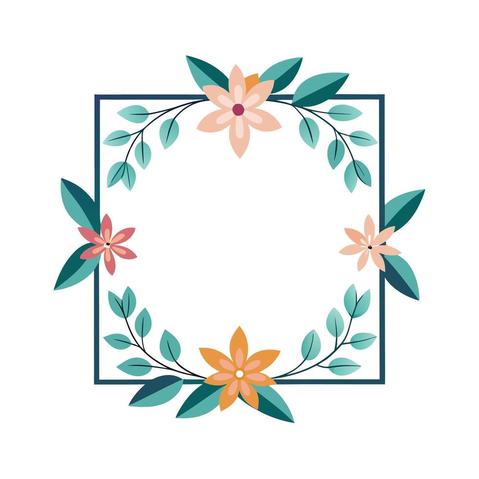 Beautiful Floral Frame Border Illustration vector
