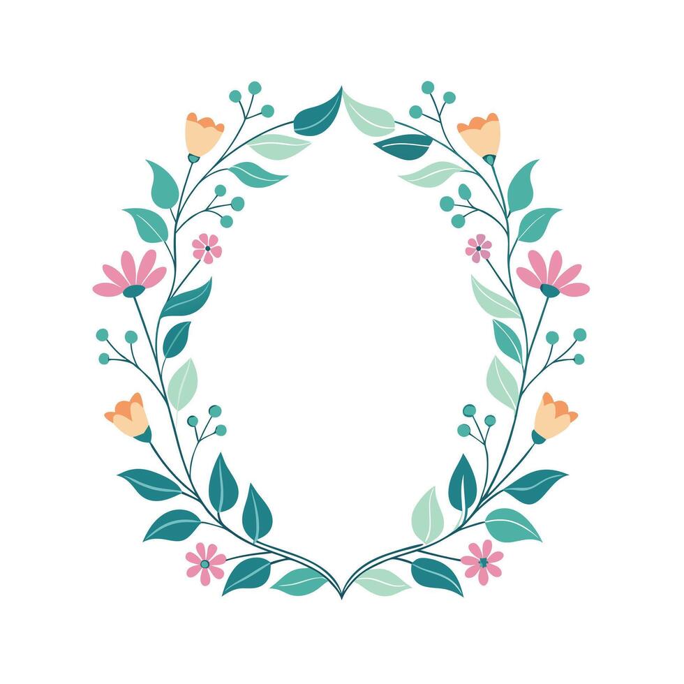 Beautiful Floral Frame Border Illustration vector
