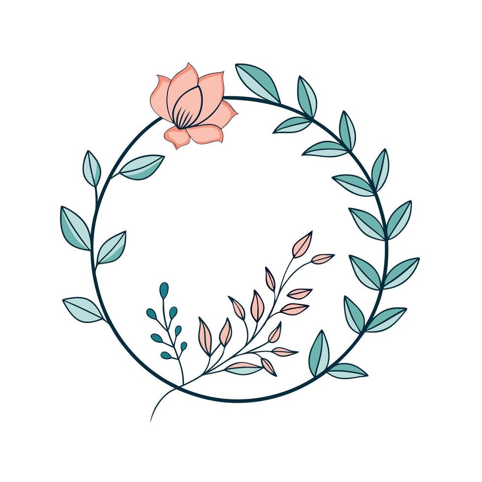 Beautiful Floral Frame Border Illustration vector