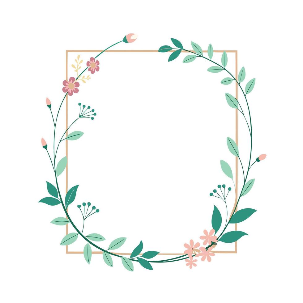 Beautiful Floral Frame Border Illustration vector