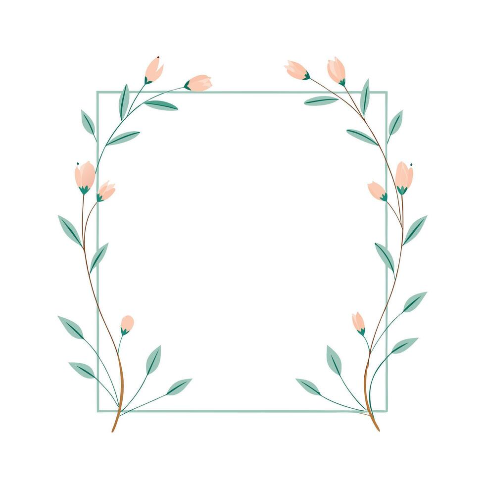Beautiful Floral Frame Border Illustration vector