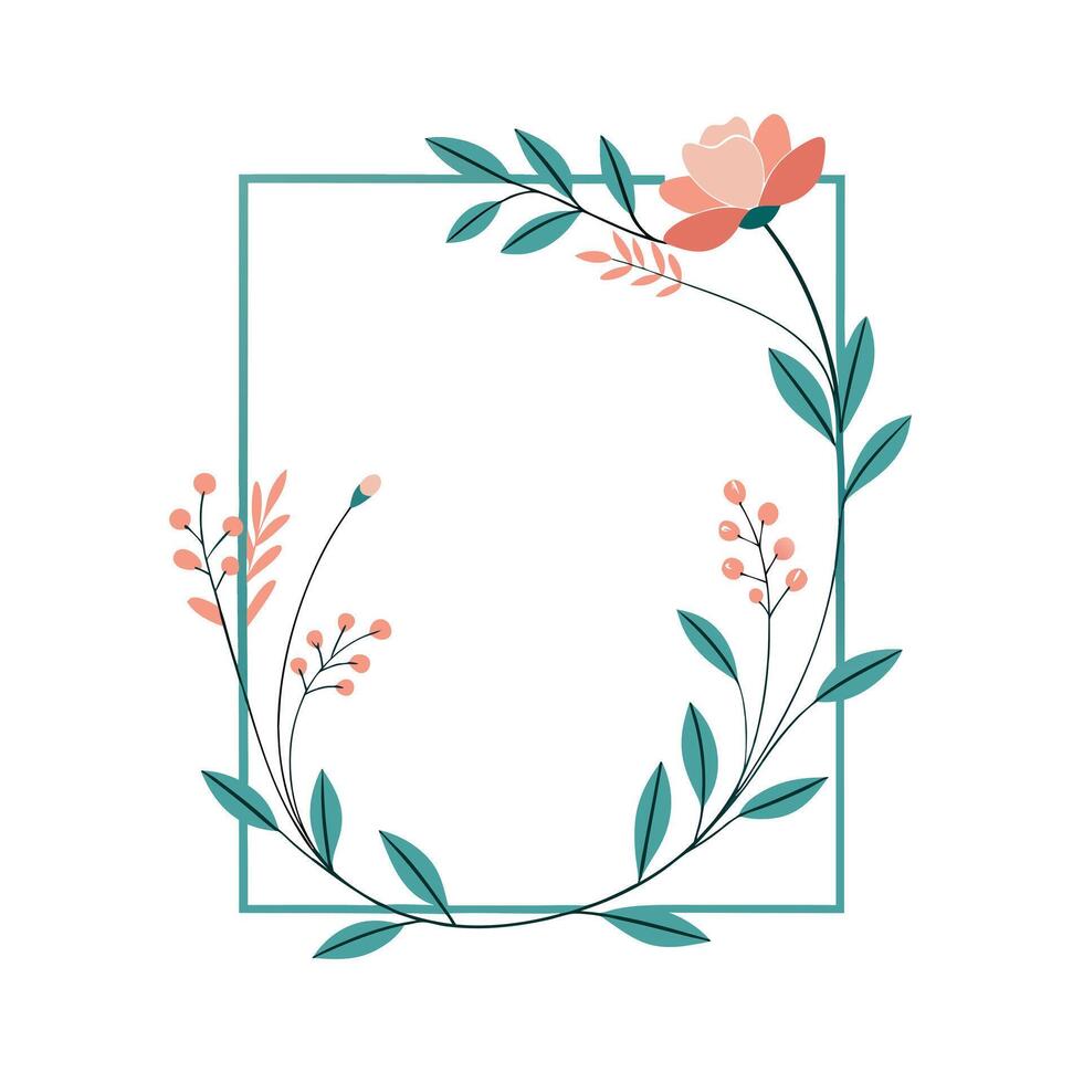 Beautiful Floral Frame Border Illustration vector
