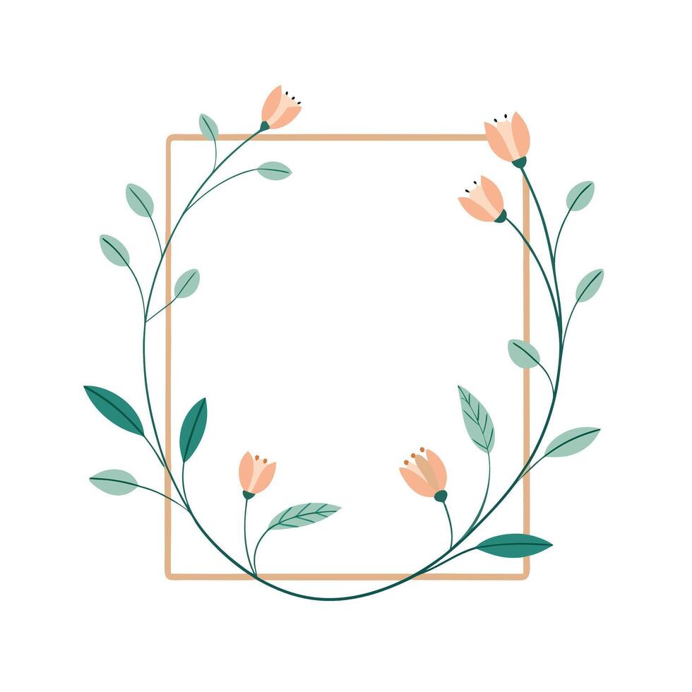 Beautiful Floral Frame Border Illustration vector
