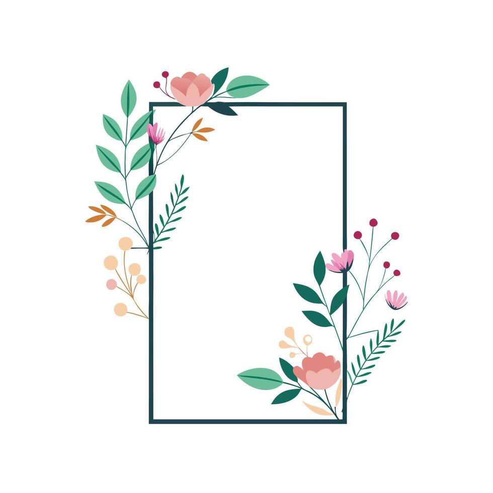 Beautiful Floral Frame Border Illustration vector