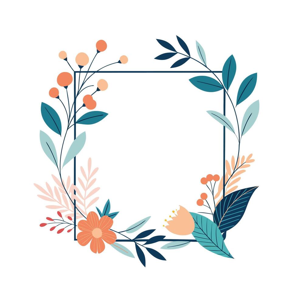 Beautiful Floral Frame Border Illustration vector