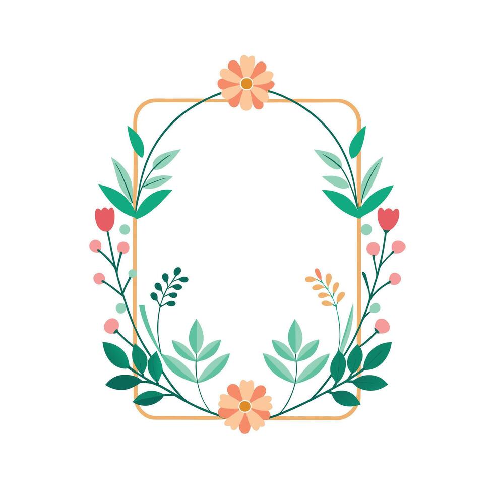 Beautiful Floral Frame Border Illustration vector