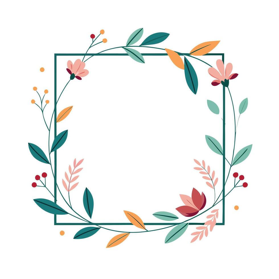 Beautiful Floral Frame Border Illustration vector