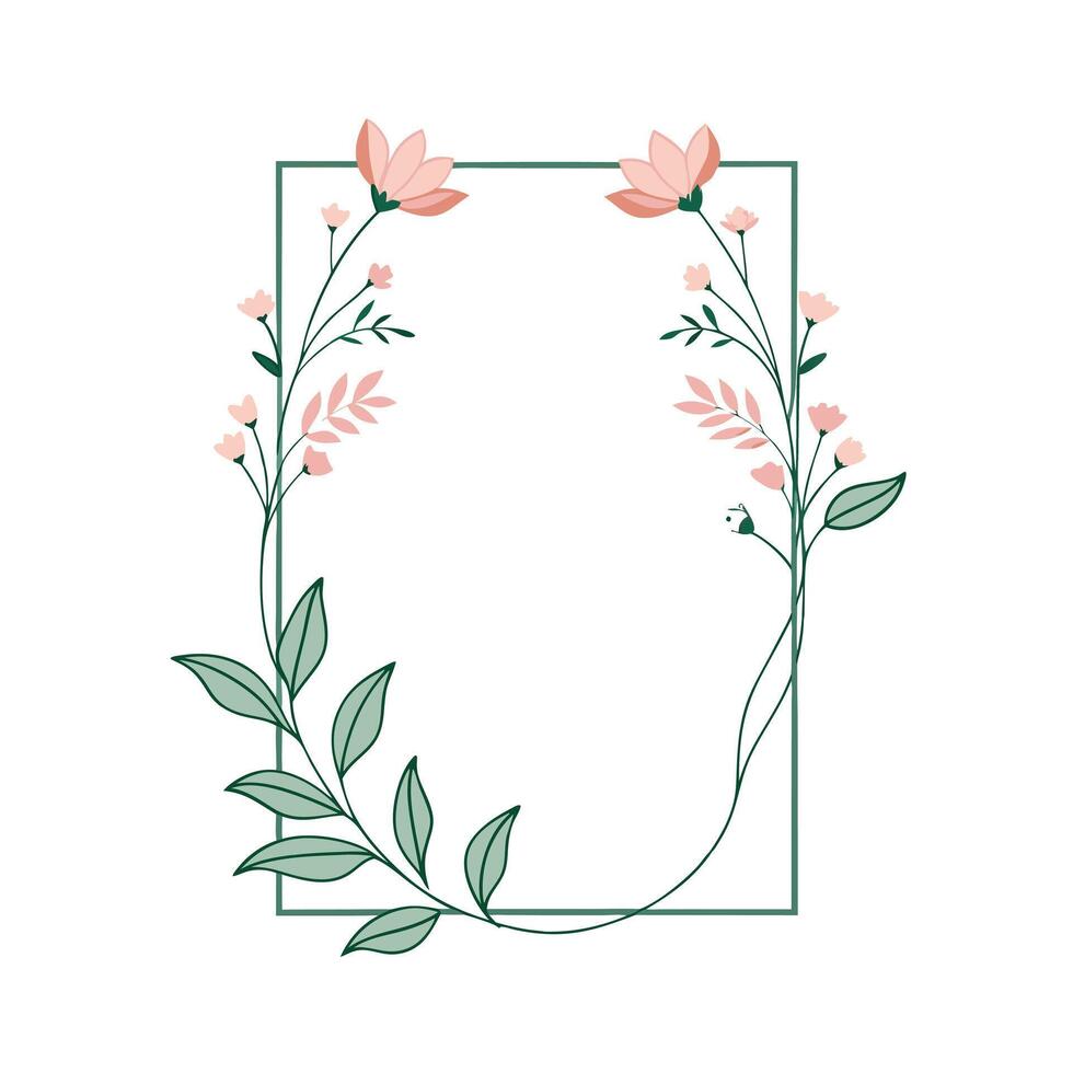 Beautiful Floral Frame Border Illustration vector