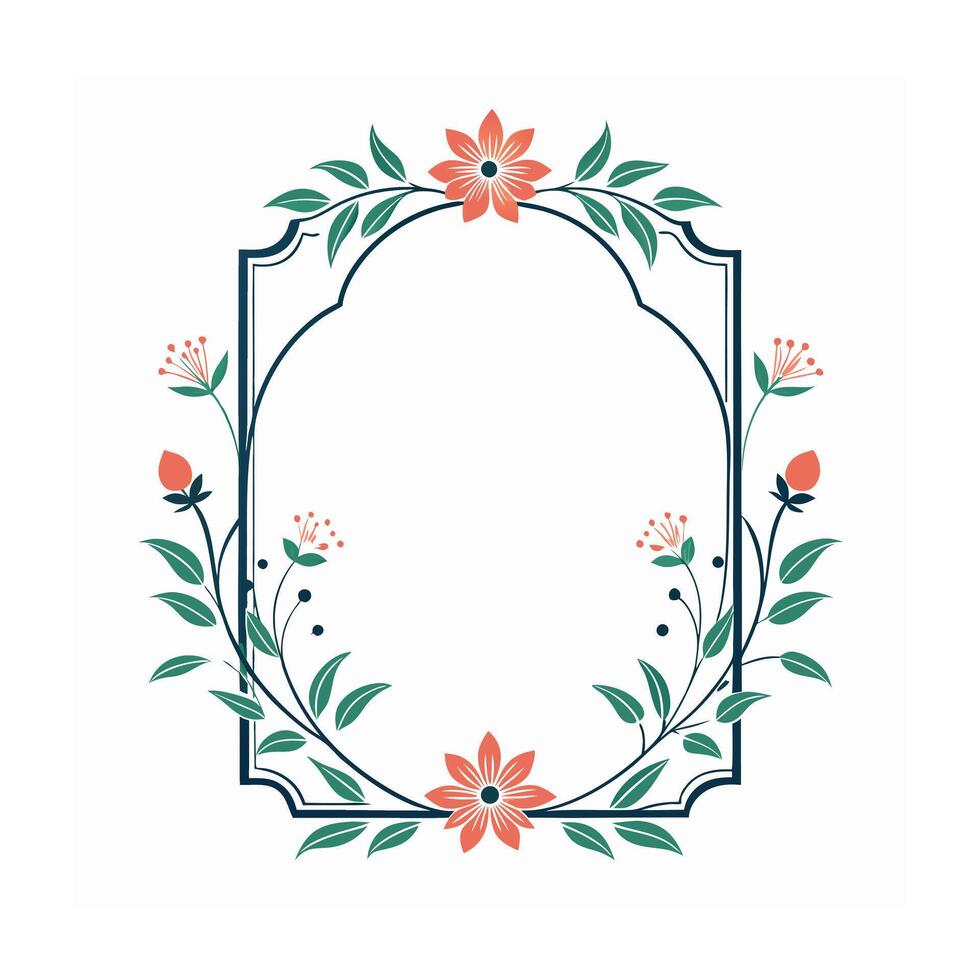 Beautiful Floral Frame Border Illustration vector