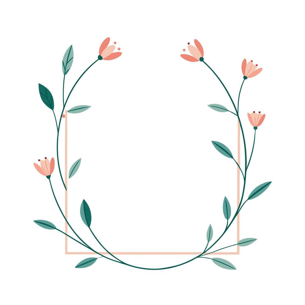 Beautiful Floral Frame Border Illustration vector