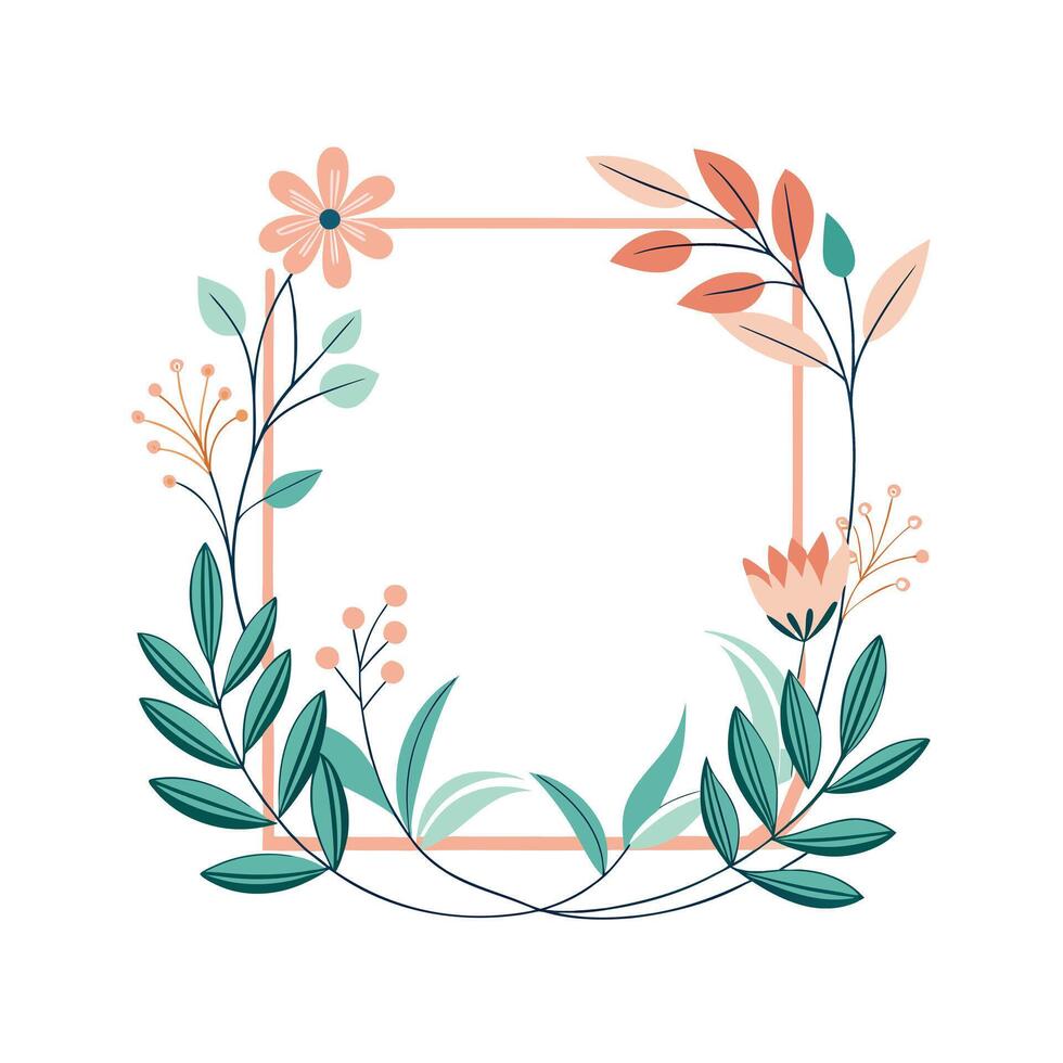 Beautiful Floral Frame Border Illustration vector