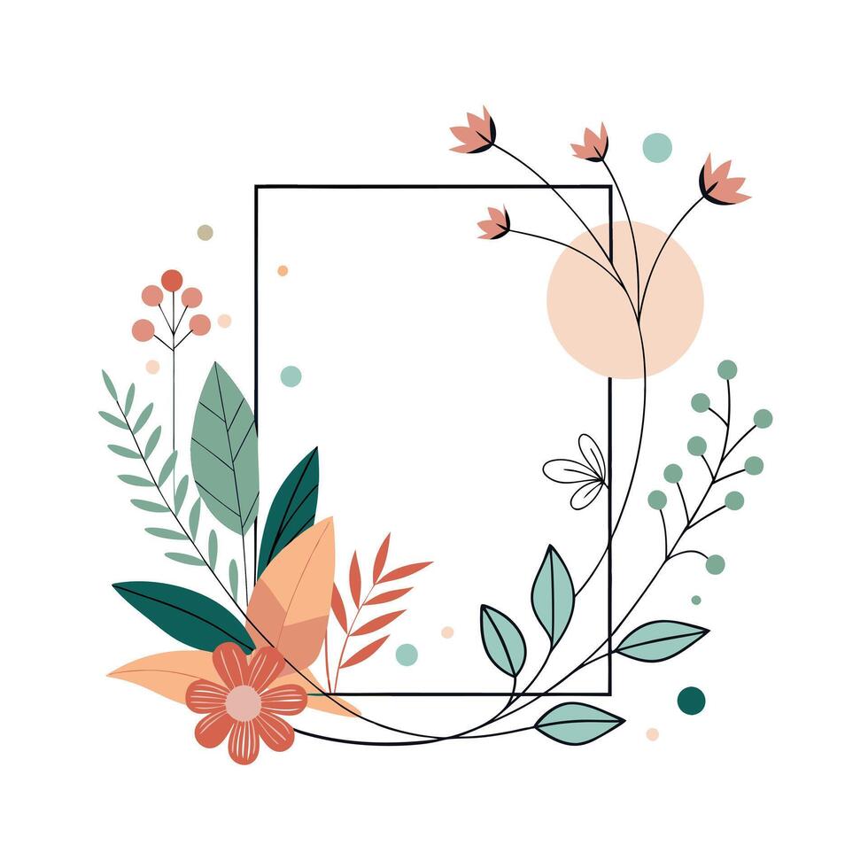 Beautiful Floral Frame Border Illustration vector