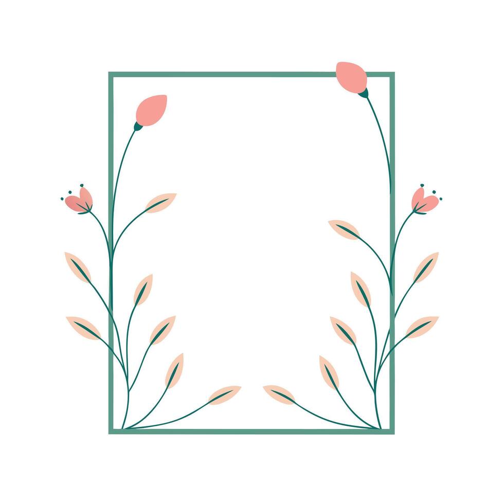 Beautiful Floral Frame Border Illustration vector