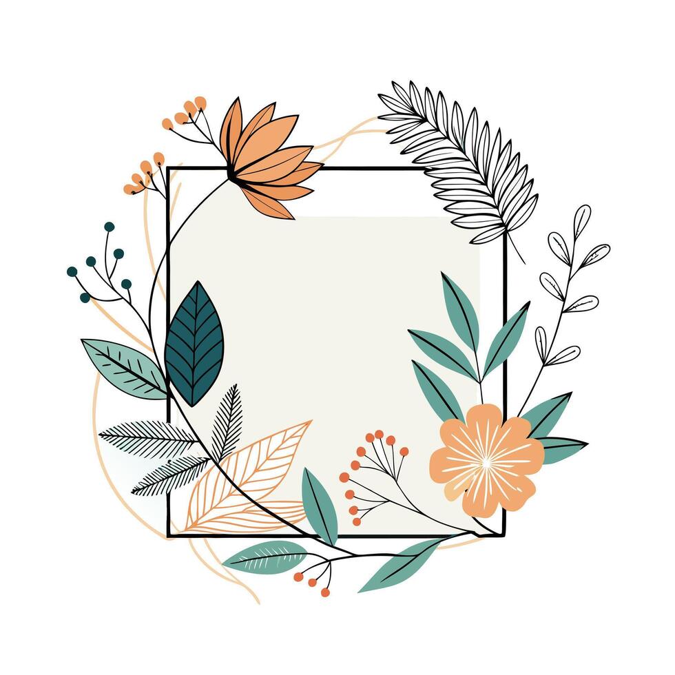 Beautiful Floral Frame Border Illustration vector