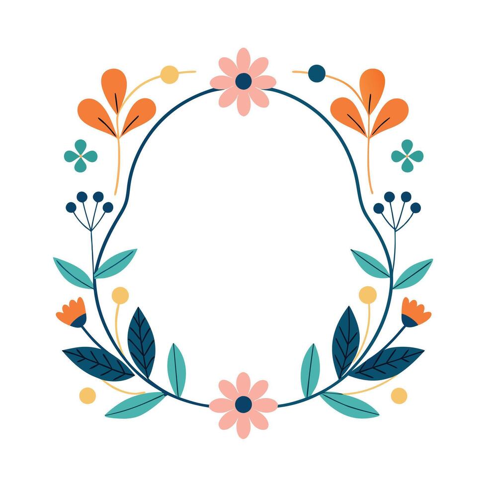 Beautiful Floral Frame Border Illustration vector