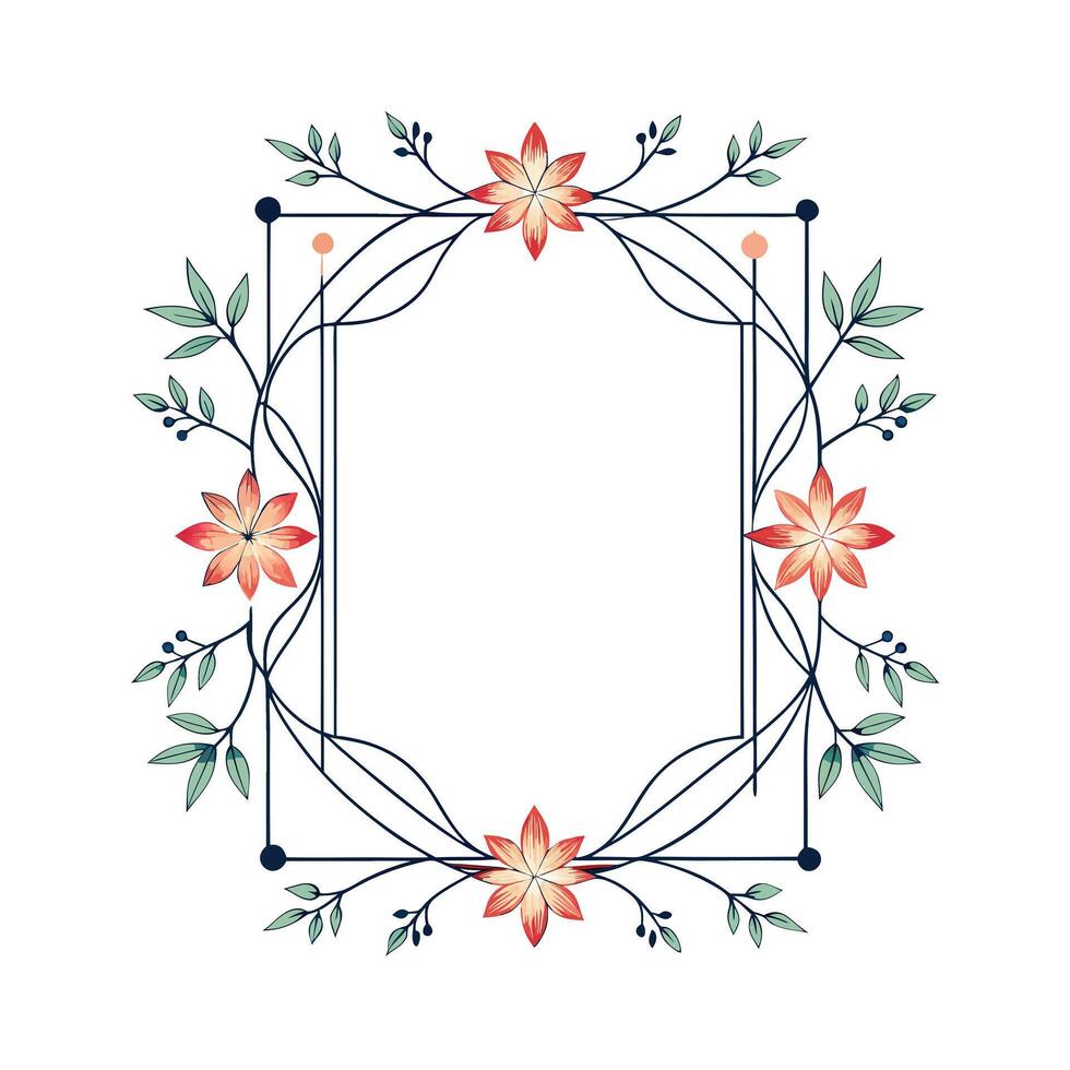 Beautiful Floral Frame Border Illustration vector