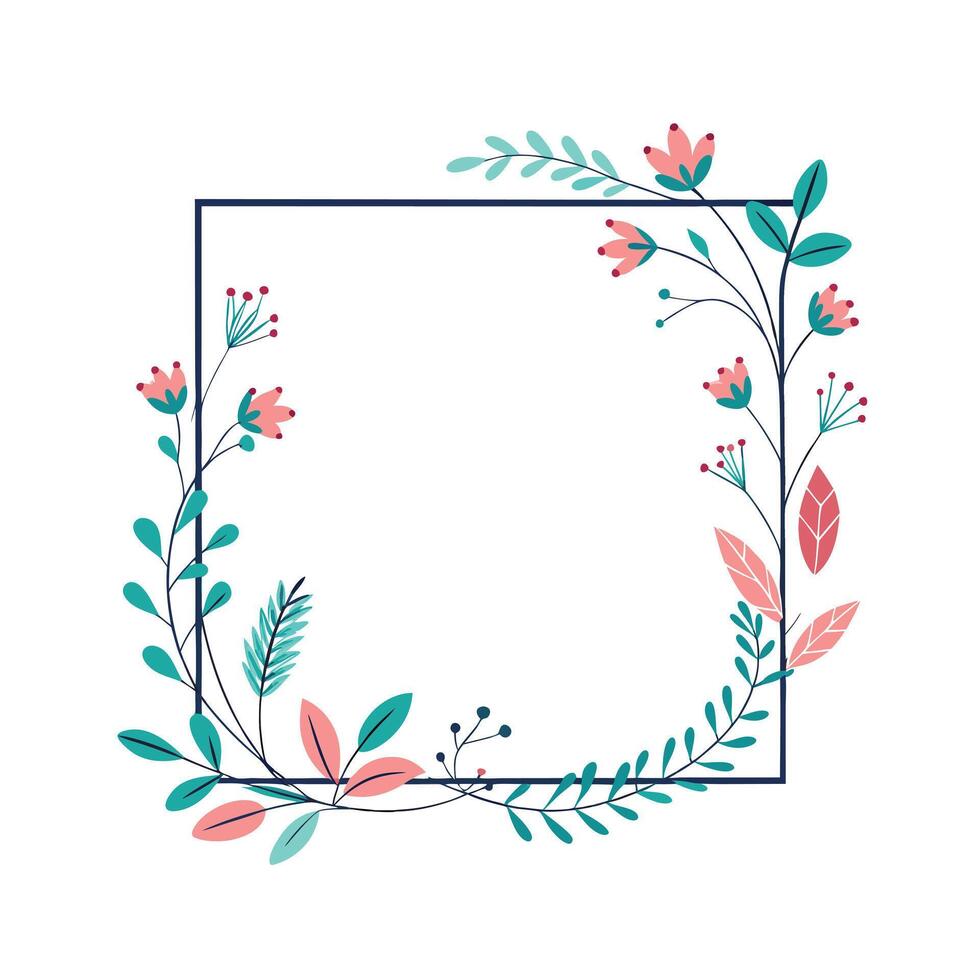 Beautiful Floral Frame Border Illustration vector