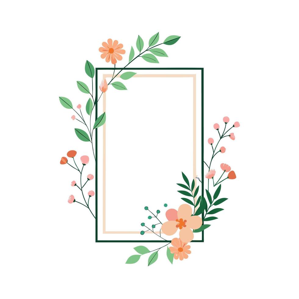Beautiful Floral Frame Border Illustration vector
