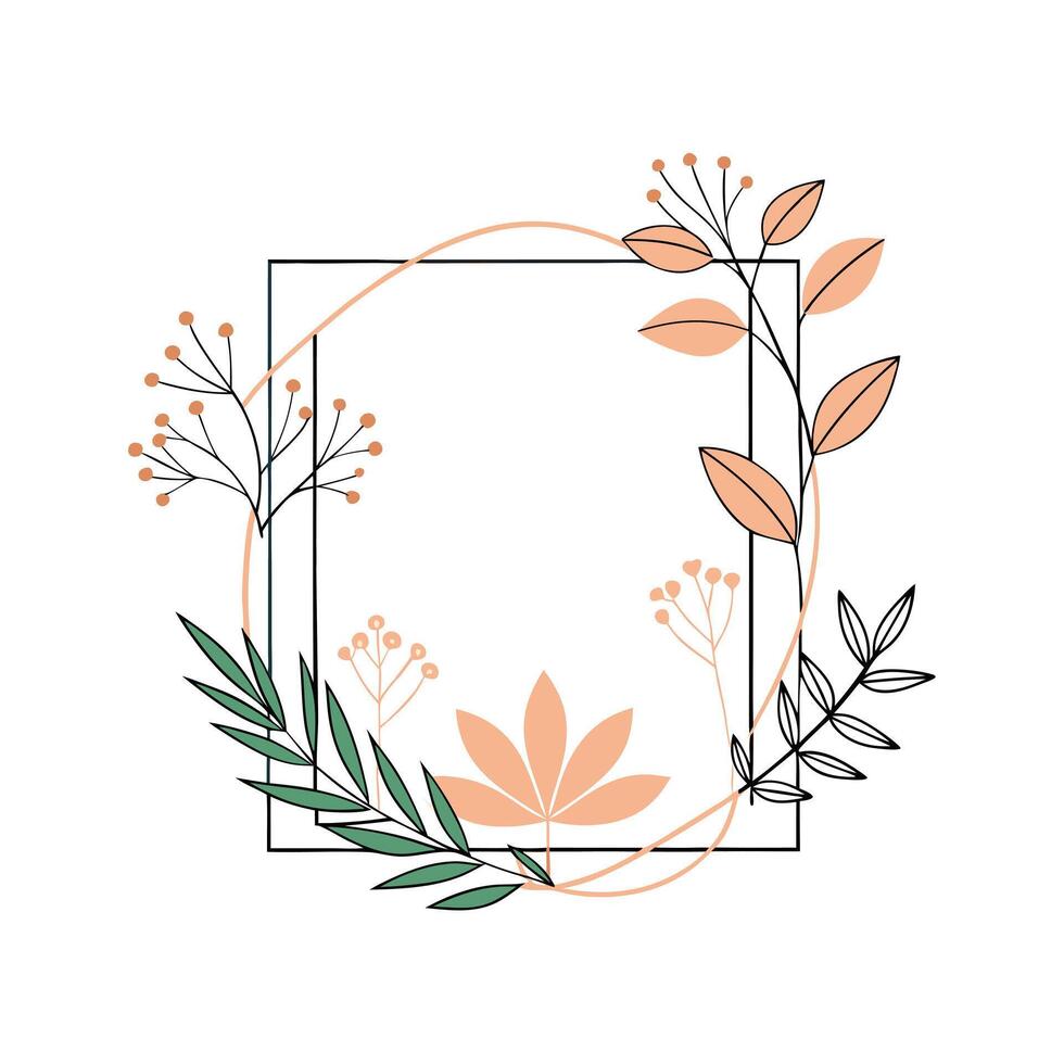 Beautiful Floral Frame Border Illustration vector