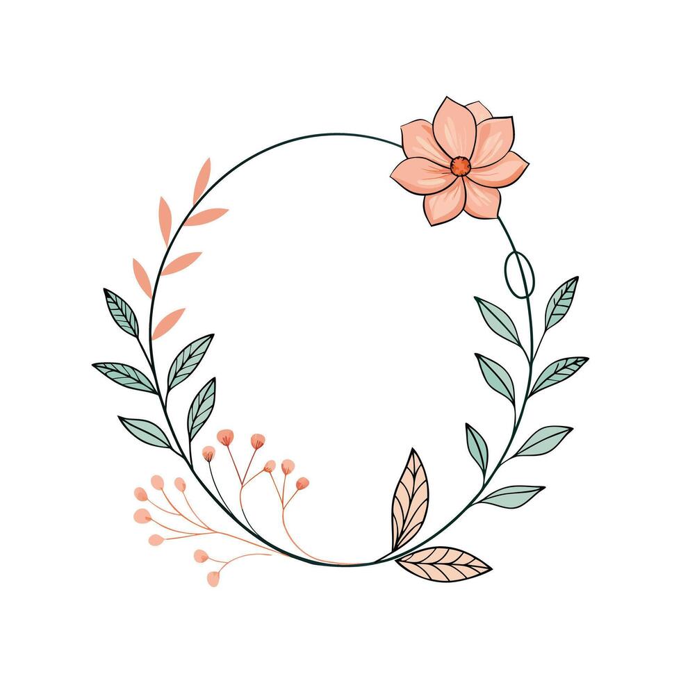 Beautiful Floral Frame Border Illustration vector