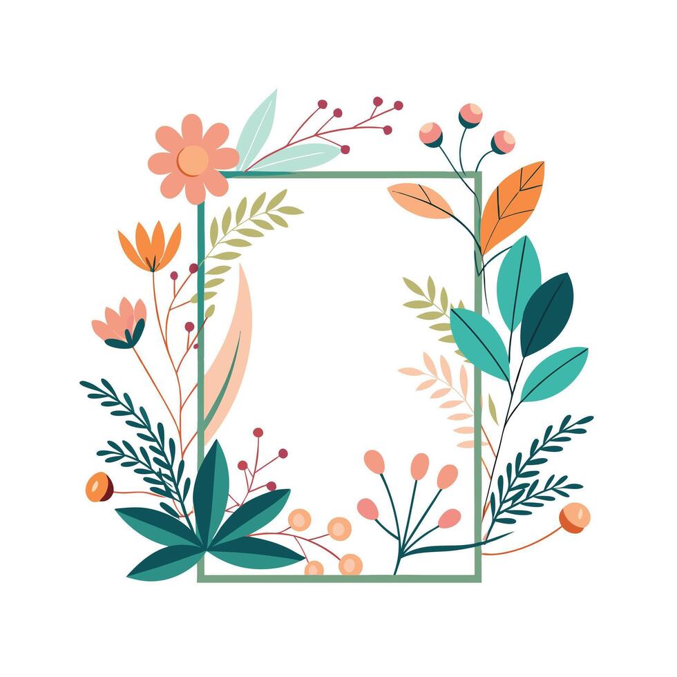 Beautiful Floral Frame Border Illustration vector