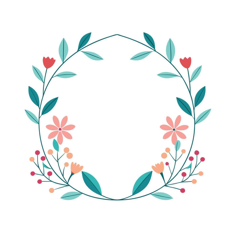 Beautiful Floral Frame Border Illustration vector