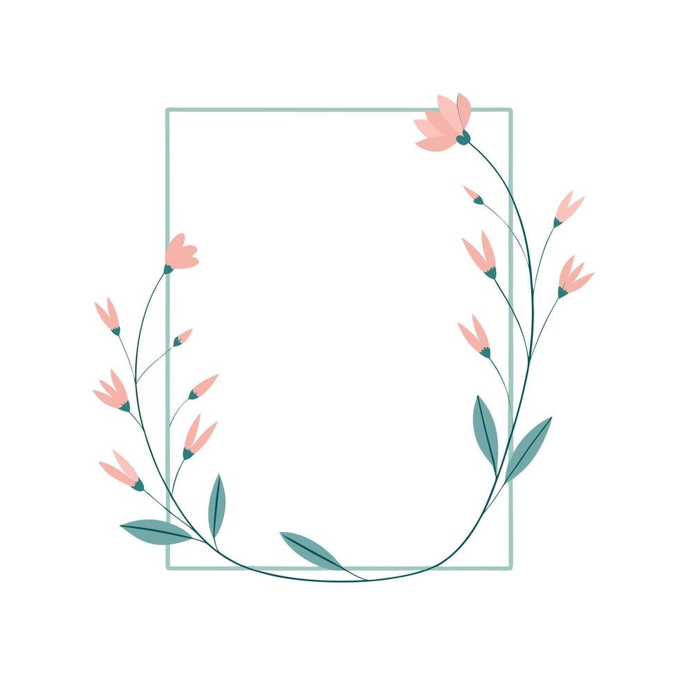Beautiful Floral Frame Border Illustration vector