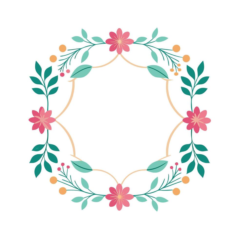 Beautiful Floral Frame Border Illustration vector