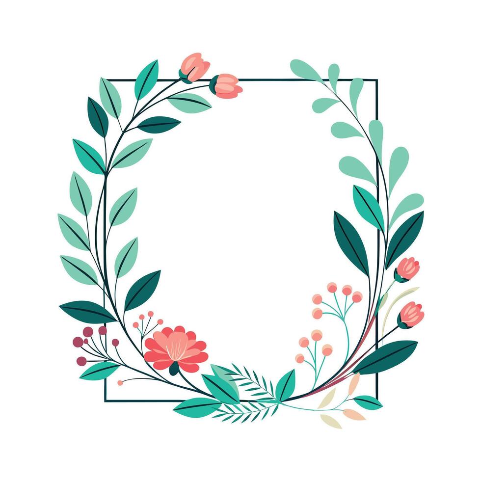 Beautiful Floral Frame Border Illustration vector