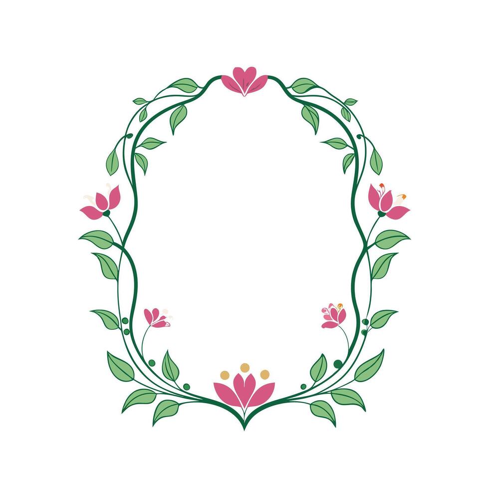 Beautiful Floral Frame Border Illustration vector