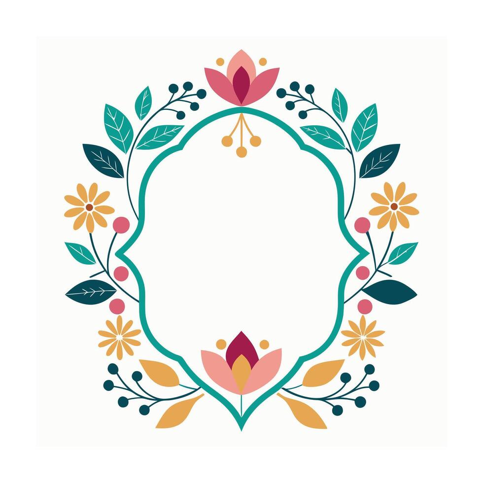 Beautiful Floral Frame Border Illustration vector