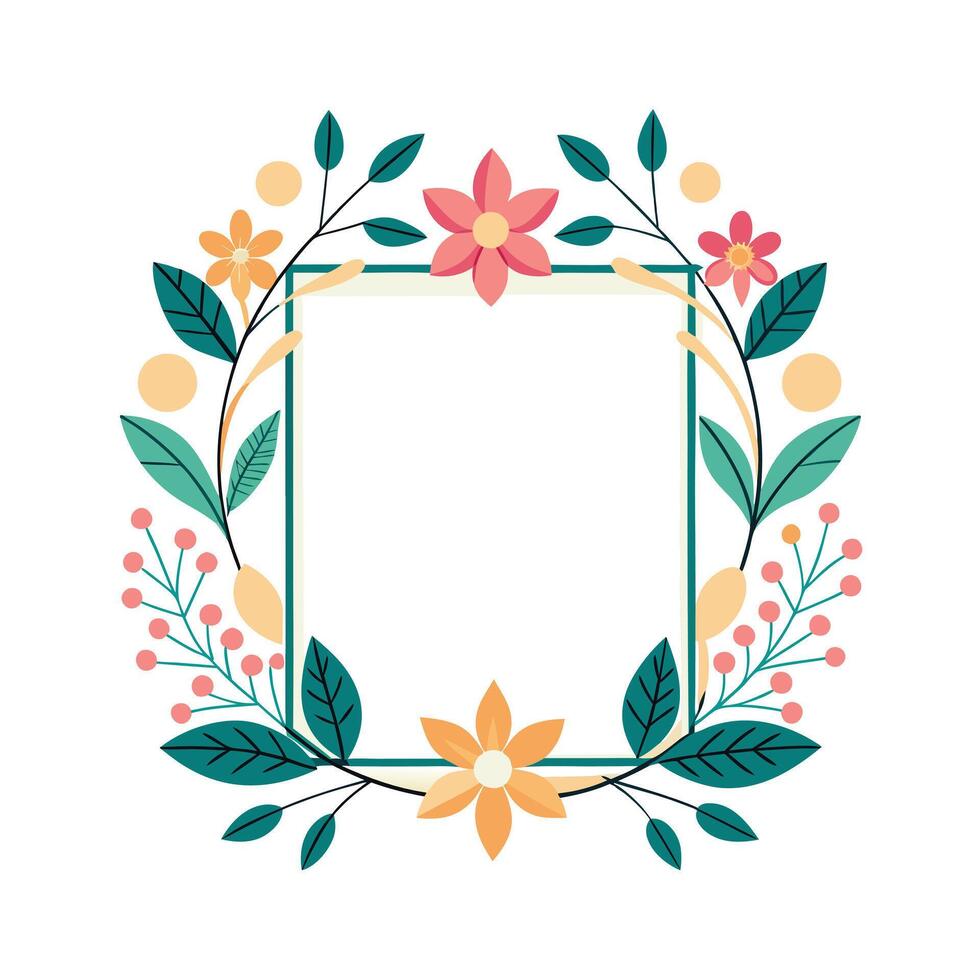 Beautiful Floral Frame Border Illustration vector